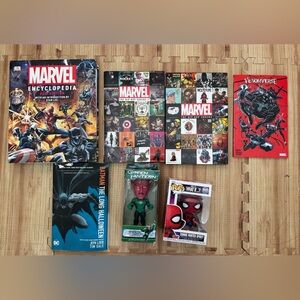 Marvel and DC Comic Book Collection with Funko Pop